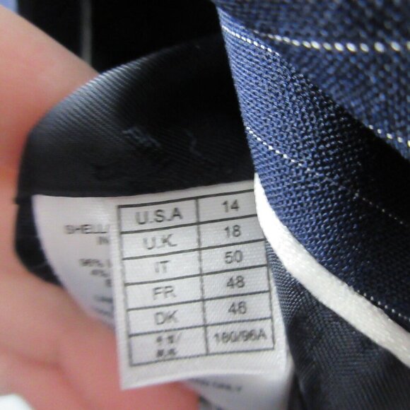 Brooks Brothers Stellita Fit Blazer Women 14 Blue Striped Wool Career Office 578 - Picture 5 of 11